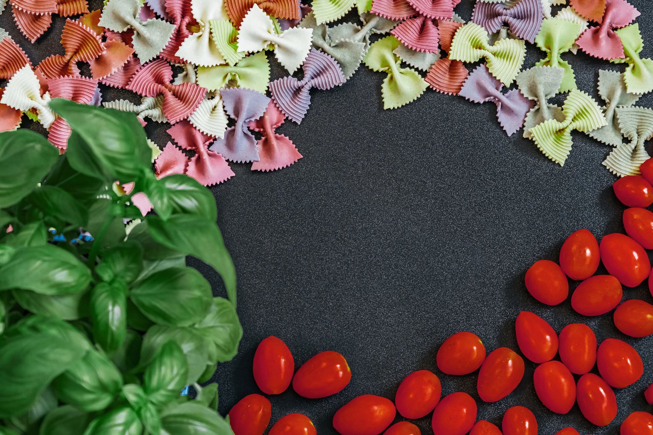 Italian pasta ingredients and fresh produce